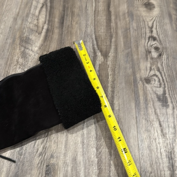 Prada Sport Black Suede Wedge Tall Shearling Leather Boots Size 38 - Picture 5 of 14